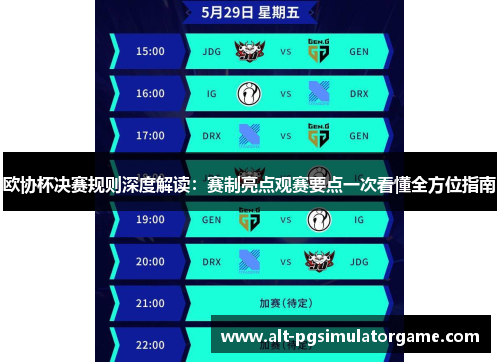 欧协杯决赛规则深度解读：赛制亮点观赛要点一次看懂全方位指南